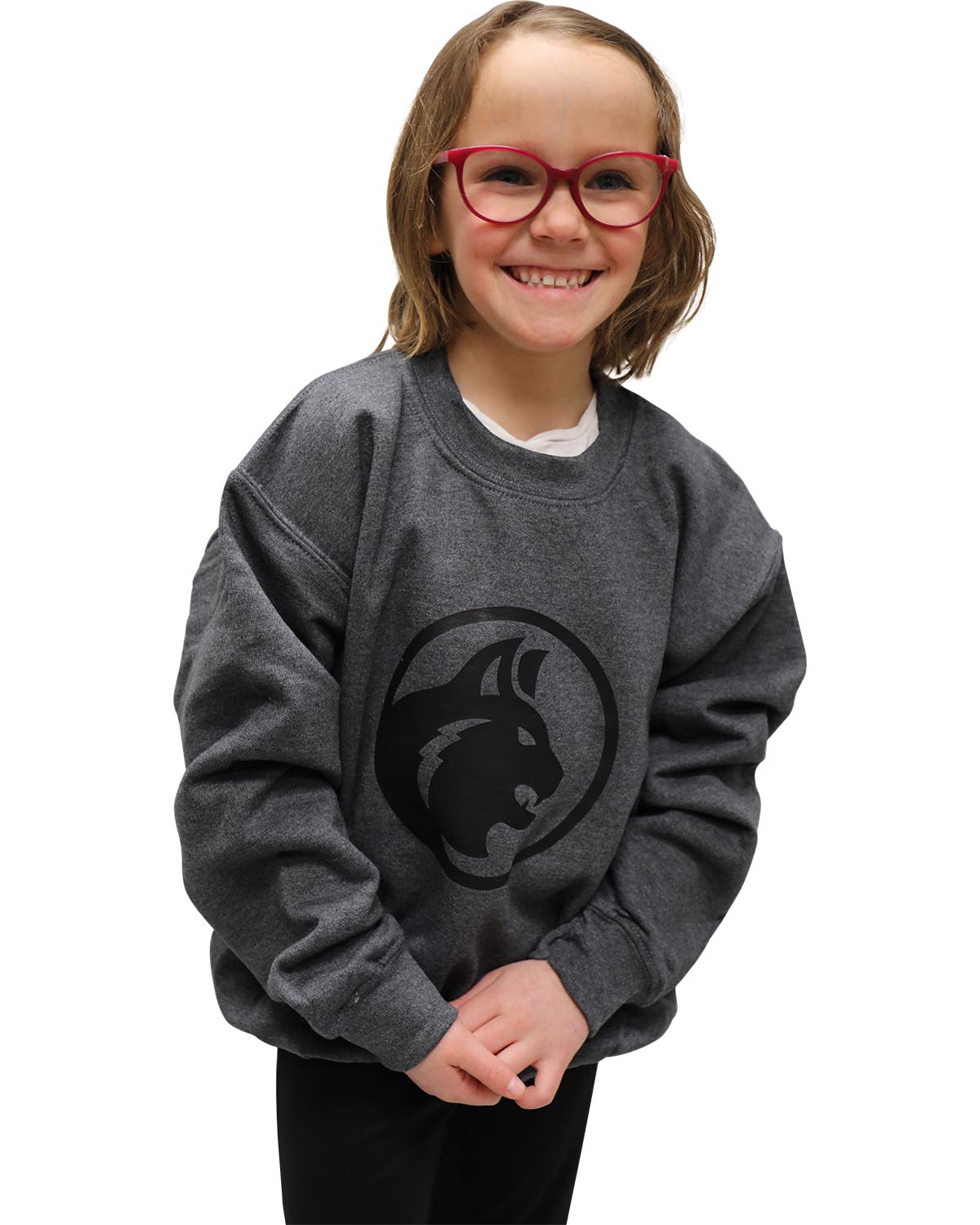 Gildan Youth Crewneck Sweatshirt in Gray - G180B - Image 2